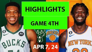 Milwaukee Bucks Vs New York Knicks 4TH Qtr APR 7,2024| NBA Season