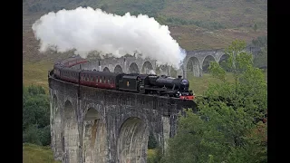 Harry Potter's Steam Train in Scotland, Highlands, United Kingdom.