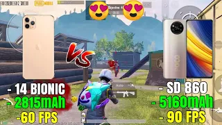 POCO X3 PRO VS IPhone 12 😱 PUBG TDM TEST🥵 | A14 BIONIC CHIP VS SNAPDRAGON 860 🔥 |  PUBG MOBILE