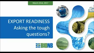 Are You Ready to Export? - a BioNB Webinar