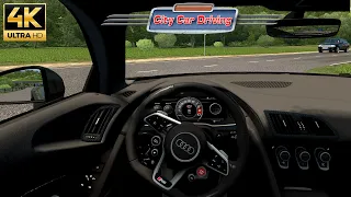 Driving AUDI R8 - City Car Driving - Fast Driving - 4K GAMEPLAY