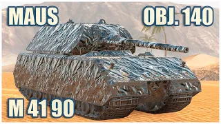 Maus, Object 140 & leKpz M 41 90 • WoT Blitz Gameplay