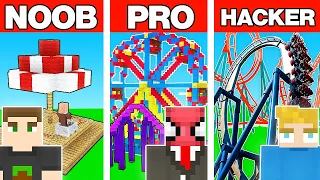 NOOB VS PRO VS HACKER DEVASA LUNAPARK YAPI KAPIŞMASI - Minecraft