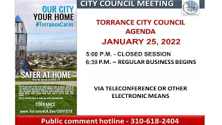 Torrance City Council Meeting January 25, 2022