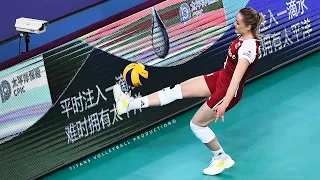 Top 30 Amazing FOOT SAVES ( FOOT GAME) - BEST Women's Volleyball Actions