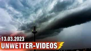 Aktuelle Unwettervideos vom 13.03.2023 | Aus Frankfurt, Worms und Maingebiet