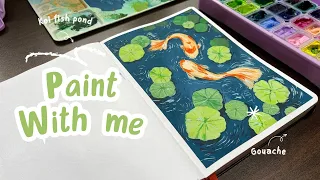 Painting with gouache in my sketchbook🎞️Easy painting for beginners🪷