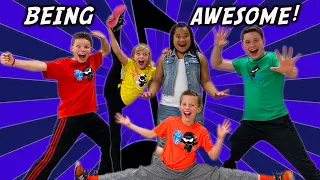 Being Awesome! Ninja Kidz Music Video (Lyrics)