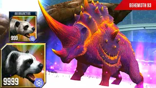 NEW AILURARCTOS MAX LV 999 VS GOD BEHEMOTH 93 | JURASSIC WORLD THE GAME