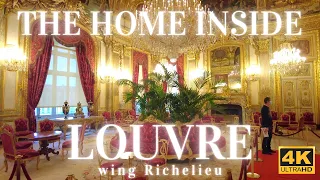 [4K] Louvre (wing Richelieu) virtual walk tour, apartments of Napoleon III, french sculpture