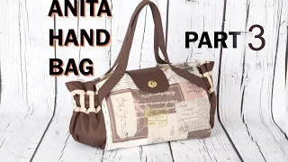 Anita 3, with cross handles, lined with magnetic button / DIY Bag Vol 21C