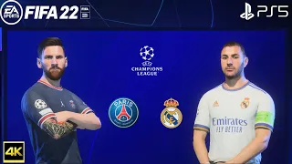 FIFA 22 PS5 | Real Madrid Vs PSG | UEFA Champions League | Round of 16 | 4k Gameplay