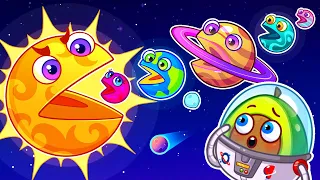 🌎NEW! 🪐 Hungry Planets 🪐 Solar System for Kids || Planets Size for Baby by Pit & Penny Stories🥑✨