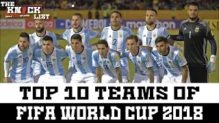 Top 10 Teams of Fifa World Cup 2018 - The Knock List - Soccer/Football Power Rankings