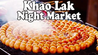 Khao Lak Night Market Tour. Thai Street Food & Shopping at a Bang Niang Market in Khao Lak Thailand