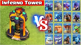 *NEW* Level 8 Inferno Tower vs All Troops - Clash of Clans