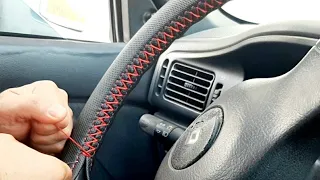 SARMALI DİREKSİYON KILIFI NASIL DİKİLİR | How to Stitch Leather Steering Wheel Cover