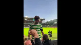 Jota And The Celtic Fans Can't Hide Their Delight At Late Win v Dundee United (29.1.2022)