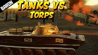 TORPEDOES vs AMPHIBIOUS TANKS!  (War Thunder PT-76 vs Swordfish Swarm)