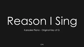 Phil Wickham - Reason I Sing | Piano Karaoke [Original Key of G]