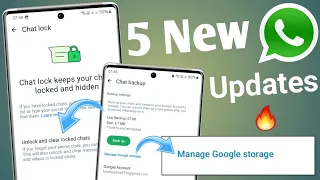 5 whatsapp new updates | Whatsapp New features | whatsapp chat Lock settings 🔥