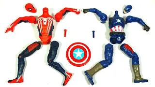 Avengers Toys Assemble, Captain America vs Red Spider-Man Miles Morales Marvel Story