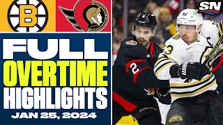 Boston Bruins at Ottawa Senators | FULL Overtime Highlights - January 25, 2024