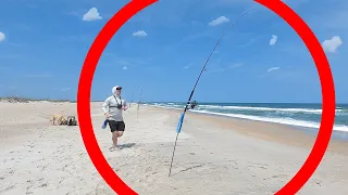 ALMOST RIPPED MY ROD OUT - NC Surf Fishing