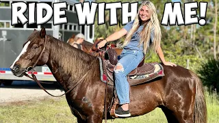 TACK UP & RIDE WITH ME WESTERN! | Florida Horse Trail Ride