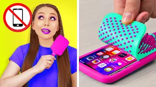 COOL TIK TOK PHONE HACKS || DIY Squishy Ideas! Sneaking Phone into Class by 123 GO! SCHOOL