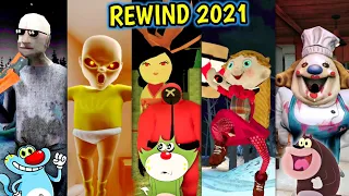 REWIND 2021 Gameplay || GRANNY 3 vs ICE SCREAM 6 vs SCARY DOLL vs THE BABY IN YELLOW vs MR DOG Oggy