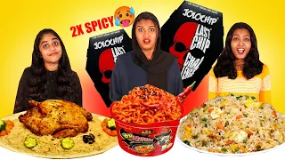 NOODLES Vs FRIED RICE Vs MANDI EATING CHALLENGE 🤩 | LOSER WILL EAT JOLOCHIP🔥 | PULLOTHI