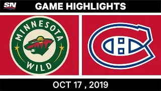 NHL Highlights | Wild vs Canadiens – Oct 17 2019