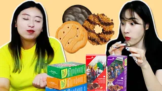 Korean Girls Try 'Girl Scout Cookies' For the first time