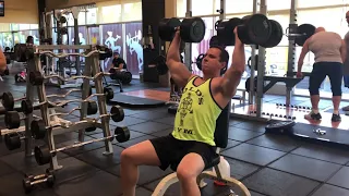 100lb Dumbbell Shoulder Press