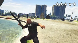 GTA 5 - Michael's FIRST PERSON FIVE STAR COP BATTLE At The VINEWOOD CEMETERY (GTA V Funny Moment)