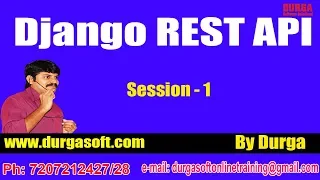 Django tutorials || Django REST API Session - 1 by Durga Sir