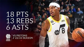 Jarred Vanderbilt 18 pts 13 rebs 6 asts vs Pistons 22/23 season