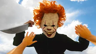 Escape From Horror Clown in Real Life! Parkour POV Chase