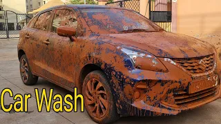 deep cleaning the muddiest car washing maruti suzuki Baleno car  nitto rai | gaocheng RS3 car washer