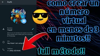 como crear un número virtual en menos de 3 minutos 2024✅