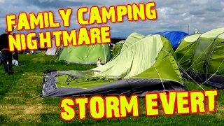 FAMILY CAMPING during STORM EVERT (Dorset Camp near the coast in strong winds)