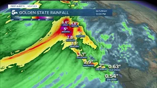 Atmospheric river bringing large amounts of rain & snow to California