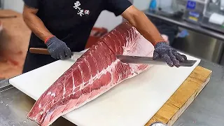 Giant bluefin tuna cutting show / 巨大黑鮪魚切割秀,鮪魚金三角 - Luxurious sashimi!Taiwanese Food