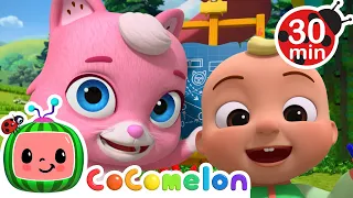 Hi-Five Song 👏🏻 | Cocomelon Animal Time 🐷 | 🔤 Subtitled Sing Along Songs 🔤 | Cartoons for Kids