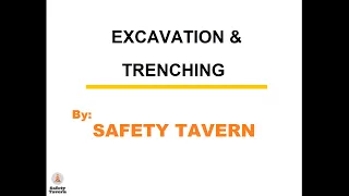 Excavation & Trenching 2020, OSHA 1926, Safety Tavern