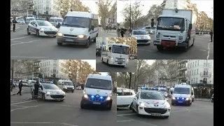 HUGE Riot Police Convoy Paris! - 18X on blue lights and sirens! // Convoi de police anti-émeute