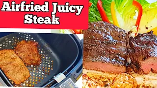 HOW TO AIR FRY GARLIC BUTTER STEAK RECIPE // How To Make Air Fryer Garlic Butter Steak. Ribeye steak