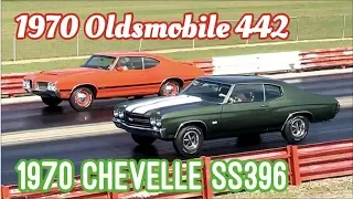 1970 Chevelle SS396 vs 1970 Oldsmobile 442 W30 - Pure Stock Muscle Car Drag Race