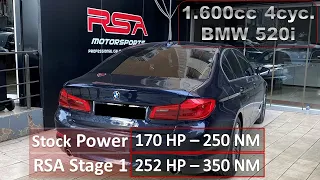 BMW G30 520i B48 | RSA Stage 1 vs Stock | Acceleration | 0 - 100 km/h 100 - 200 km/h |170hp to 252hp